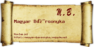 Magyar Bársonyka névjegykártya